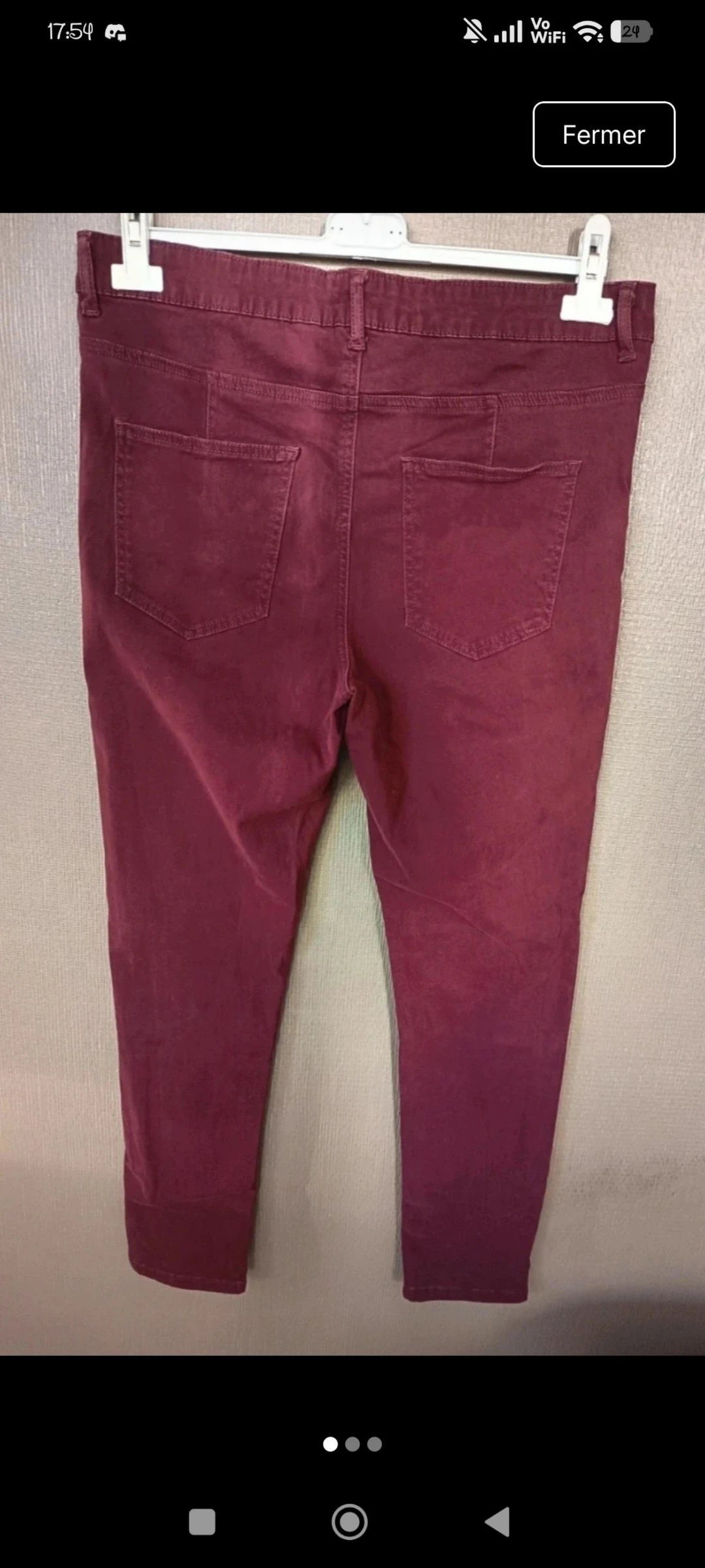 👖Calça masculina bordô Kiabi Skinny Fit – Tamanho 46 👖 – photo 2